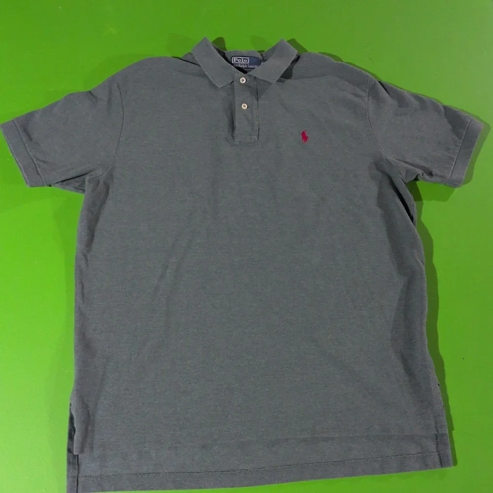 Vintage Y2K Polo‎ Ralph Lauren Polo Shirt Short Sleeve Green Red Logo XL